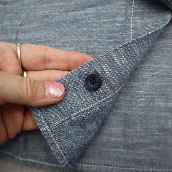 Woolrich Shirt Mens M Blue Button Up Outdoor Short Sleeve Outdoor - Picture 11 of 16